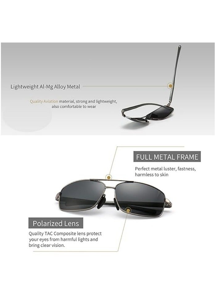 Ultra Lightweight Rectangular Polarized Sunglasses UV400 Protection - Image 3